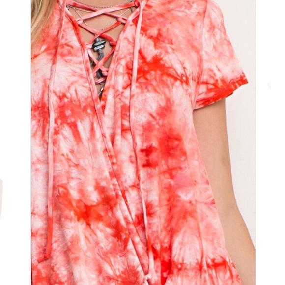 Orange tie dye infinity top - Picture 4 of 6